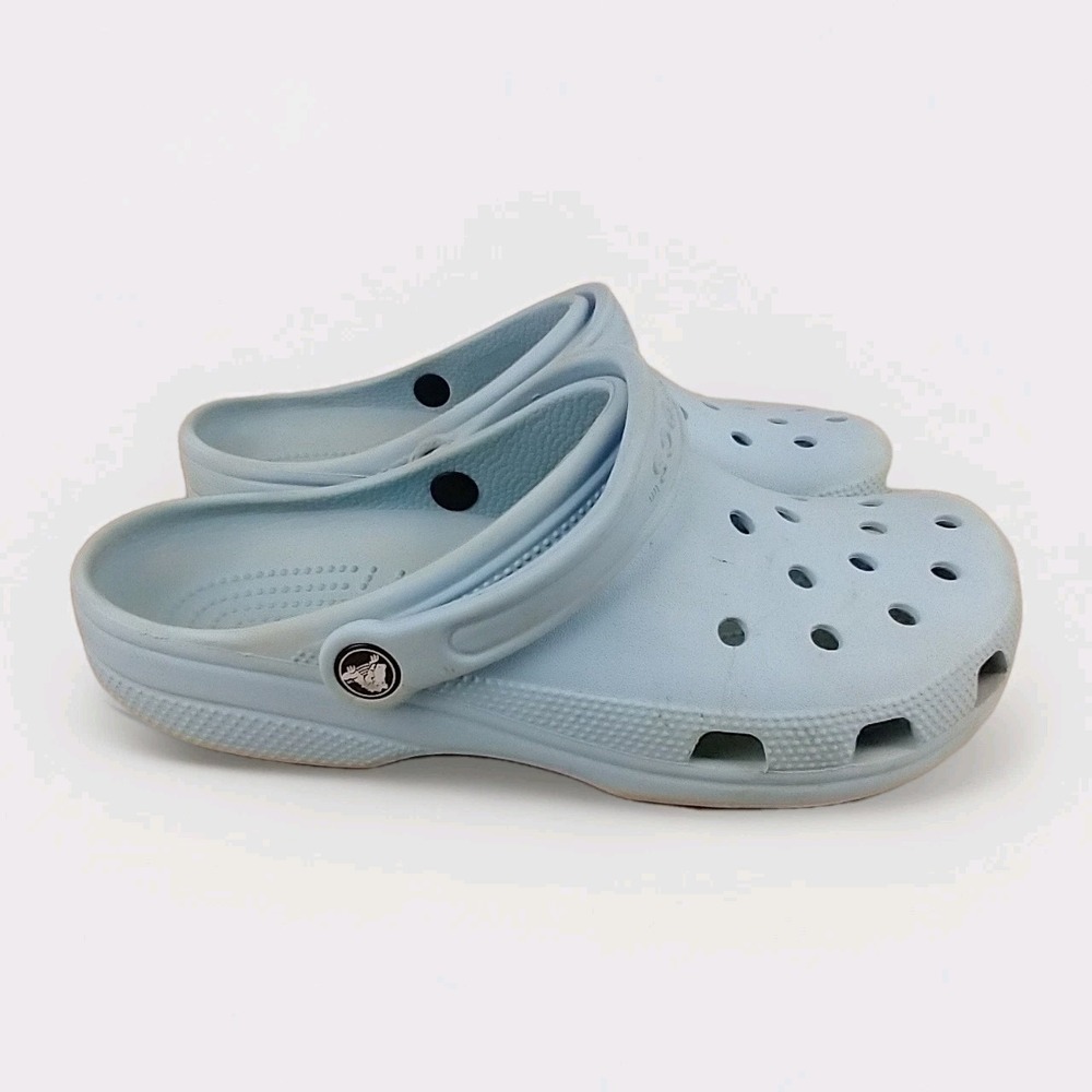 Crocs Classic Clogs‎ Light Baby Blue Mens 10 Womens 12 Comfort DAMAGED Shoes